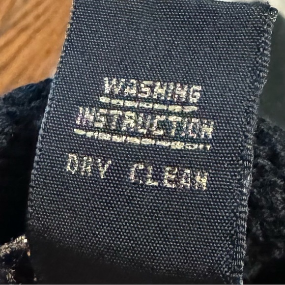 Vintage Suzelle Women's Silk Wool Blend Mock Neck Cable Knit Black Sweater Large - Picture 9 of 9